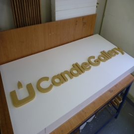 Polystyrene logos and signs